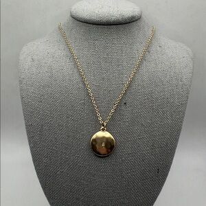 Gold Pendant Necklace with Crystal Accent 26”